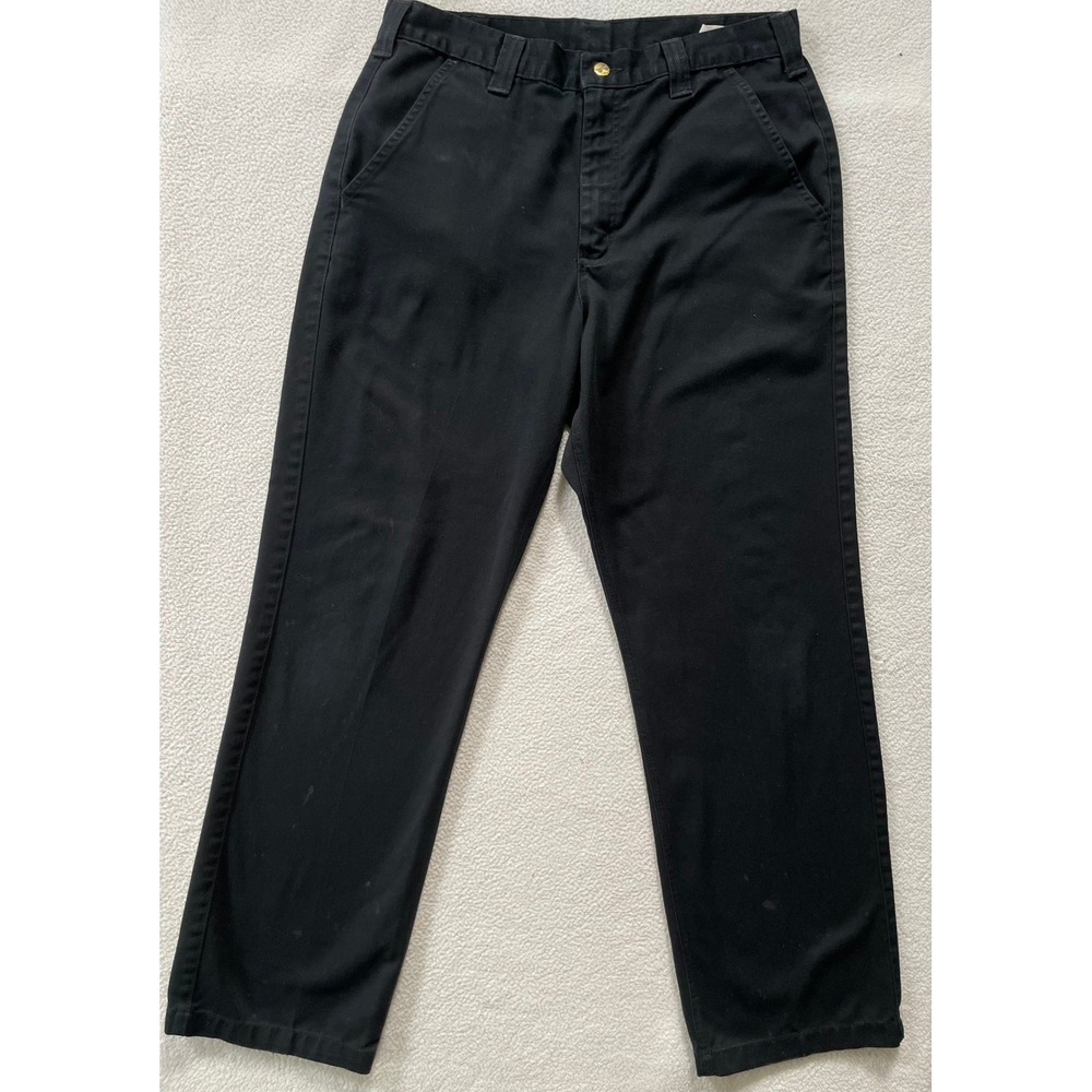 Carhartt Mens 34x32 Blended Twill Pants Black B290 BLK Workwear Trousers Trashed